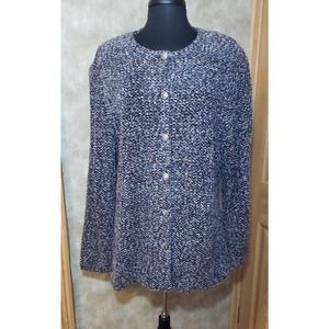 Alfred Dunner size 18W vintage purple button up sweater